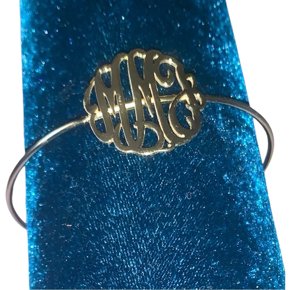 Chic 14k Gold Plated Monogram Bracelet - Picture 2 of 4